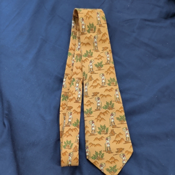 Authentic Hermes Paris Silk Patterned Tie